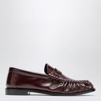 Saint Laurent Mocassini Le Loafer bordeaux in pelle liscia