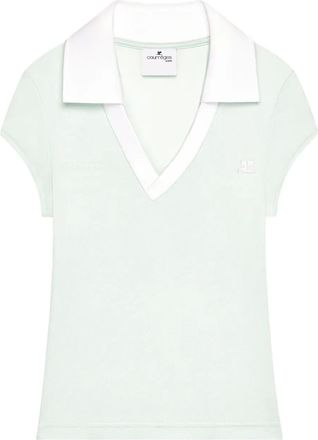 Courr&egrave;ges V-neck T-shirt - women - Polyester - S - Green