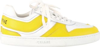 Celine Pre-owned Womens Trainer Low-Top Sneakers in Yellow and White Calf Leather - Size EU 38