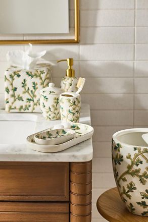 Anthropologie Printed Ceramic Bath Tray