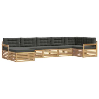 vidaXL Set Di Divani Da Esterno 7 Pz Bianco E Antracite Vidaxl