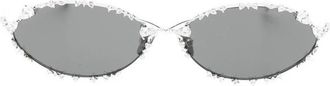Yvmin Crystal Oval-frame Sunglasses