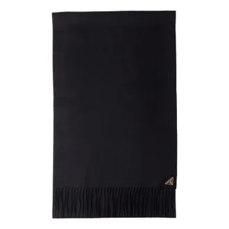 Prada (WMNS) PRADA FW25 Silk and Cashmere Scarf Black 1FS065-2COP-F0632