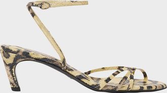Proenza Schouler Uma Snake-Printed Leather Ankle-Strap Sandals