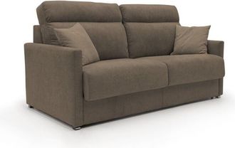 Divani.Store Divani.store - Margot Sofá cama convertible en tela suave impermeable 156 cm (mat.120x197) Marrón