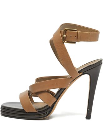 Saint Laurent strappy sandals - women - Calf Leather/Calf Leather/Calf Leather/Rubber - 38 - Neutrals