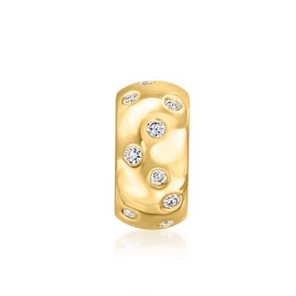 Ross-Simons Scattered Lab-Grown Diamond Bead Charm in 18kt Gold Over Sterling