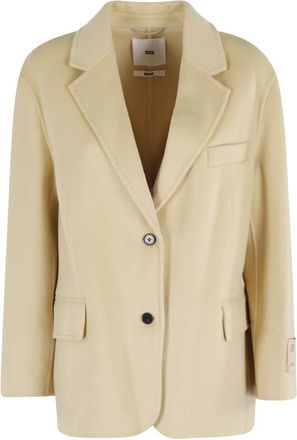 SOLOTRE Jassen, Dames, Beige, S, Antraciet Revers Jas met Voorzakken