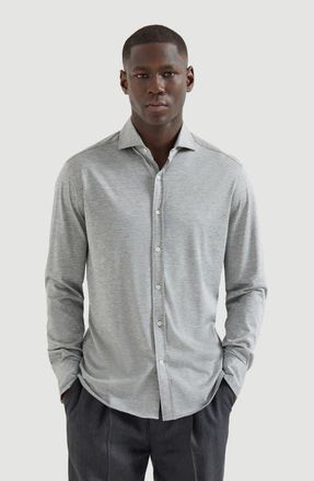 Brunello Cucinelli Spread collar shirt in Grey at Nordstrom, Size Xxx-Large Eu