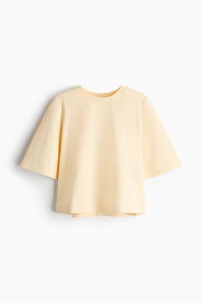 H&M Pima Cotton Top in Light Yellow at Nordstrom, Size X-Large