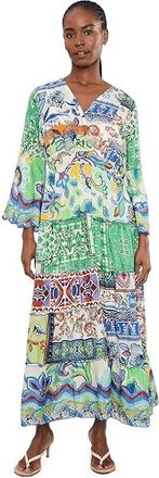 Johnny Was Dibble Tiered Dress - Armeria Patchwork Womens Dress Armeria Mix : LG, Silk