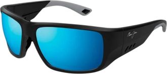 Maui Jim Keha B663-02 Zonnebril - Heren - Zonnebrillen - Zwart - 62 MM - Leer - Accessoires