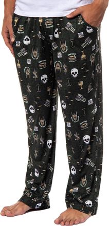 Intimo The Lord Of The Rings Mens Movie One Ring Sauron Tossed Icon Sleep Pajama Pants, Green, XXL