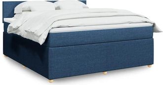 vidaXL Vidaxl - Cama Box Spring Con Colch&oacute;n Tela Azul 180x200 Cm