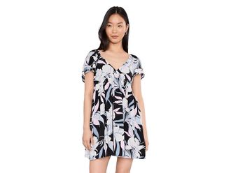Salty Crew Dreamland Short Sleeve Dress Womens Dress Black : XS, Viscose