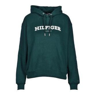Tommy Hilfiger Sweatshirts Hoodies - Dames - Hoodies - Groen - L - Katoen - Hoodies & sweatvesten