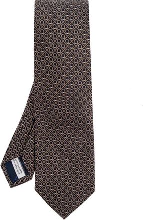 Ferragamo Zijden Stropdas - Heren - Stropdassen - Zwart - ONE Size - Accessoires