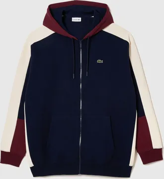 Lacoste Mens Full-Zip Hoodie in Navy Cotton - Size 2XL