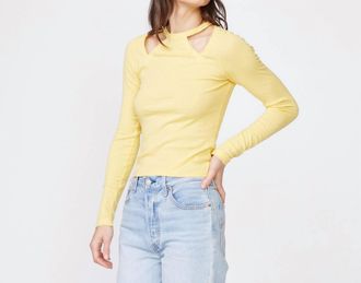 Monrow Rib Cut Out Top In Sunny Side