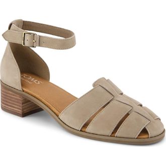 Toms Jaclyn Ankle Strap Fisherman Sandal in Medium Beige at Nordstrom, Size 5.5