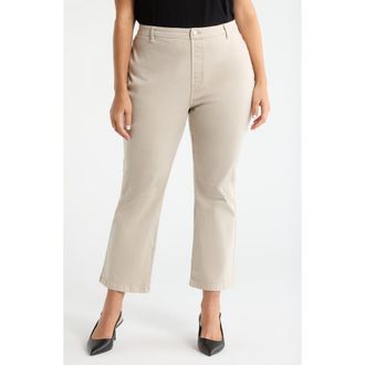 Lyss&eacute; Estelle Pull-On Ankle Flare Jeans in Asutex Crisp Khaki at Nordstrom, Size 1 X