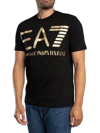 Emporio Armani T-Shirt Met Mega-Graphic En Normale Pasvorm., Zwart