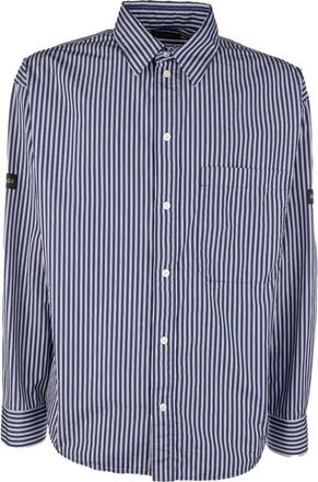Balenciaga Oversized gestreept overhemd - Heren - Casual Overhemden - Blauw - 2XS - Katoen - Overhemden