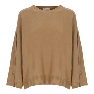 KANGRA Trui van kasjmier en scheerwol in camel - Dames - Truien - Beige - Maat: S Wol