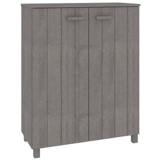 Berkfield Home Shoe Cabinet HAMAR Light Grey 85x40x108 cm Solid Wood Pine | Size: 85 x 40 x 108 cm