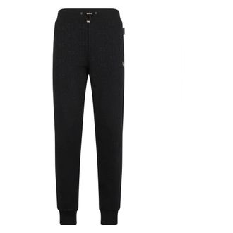 Philipp Plein Broeken, Heren, Zwart, XL, Katoen, Joggingbroek Monogram Paisley