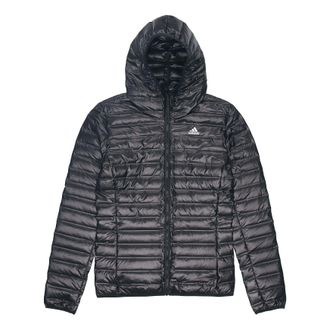 adidas MENS Casual Sports Hooded Down Jacket Black BQ7782