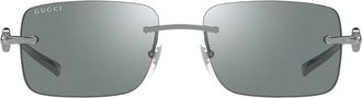 Gucci Sunglasses Gg1703 S 002 Silver/Green Mirrored Unisex