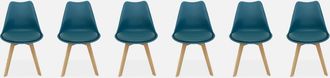 Sweeek Sweeek - Silla Escandinava Acero, Set De 6, Nils, Azul, 47x55x81 Cm