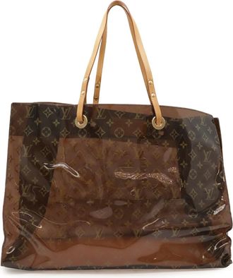 Louis Vuitton Brown Vinyl Beach Bag Pouch Shoulder Bag Tote Bag (Pre-Owned)