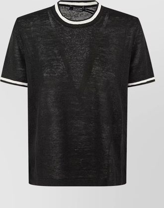Max Mara nordica sheer crew neck contrast top