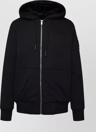 Moose Knuckles cotton blend faux fur lined hooded zip sweatshirt
