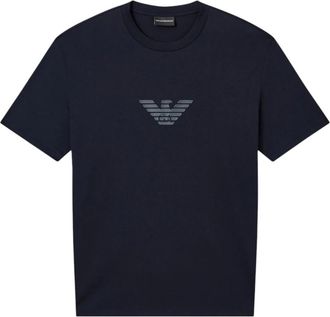 Emporio Armani Navy Blue Logo Crew Neck T-Shirt