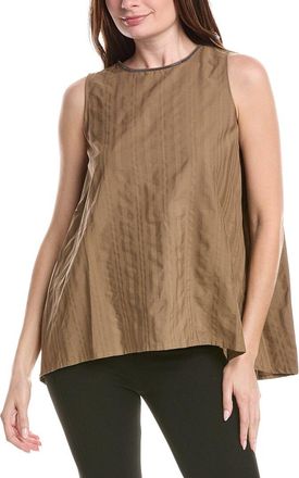 Fabiana Filippi Textured Poplin Silk-Blend Top