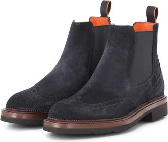 Santoni Chelsea Boot - Heren - Chelseaboots - Blauw - 44 EU - Leer - Schoenen
