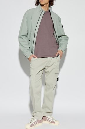 Stone Island Jacket With A Stand-up Collar, Mens, Light Blue