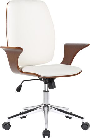 Clp Silla De Oficina Burbank Nogal/blanco Simil Cuero