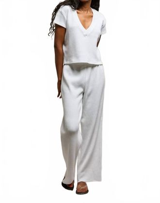 perfectwhitetee Shane Waffle Drawcord Pant In White