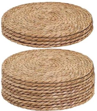 OEM Pezzi Tovagliette Rotonde Intrecciate, Tovagliette Naturali, Tovagliette In Rattan Da 30 Cm - Sottobicchiere - Resistenti Al Calore - Tovagliette Intr