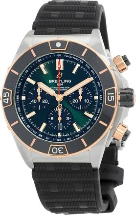 Breitling Pre-owned Breitling Super Chronomat B01 Chronograph Automatic Green Dial Mens Watch UB0136251L1S1
