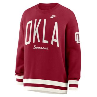 Nike Jordan Oklahoma Legacy Nike Womens College Pullover Crew in Red | 040H0K9UOKV-V89