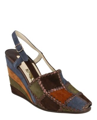 Ferragamo Womens Arlequin Wedge Sandal In Blue