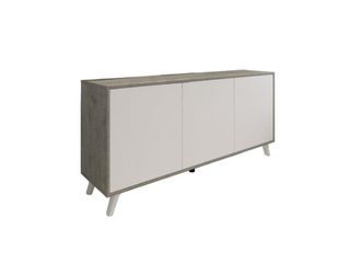 Dmora Aparador gris claro efecto madera blanco 154x40h72 cm