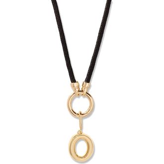 Brook & York Kai Initial Charm Necklace in Gold/Black O at Nordstrom