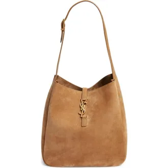 Saint Laurent Large Le 5 &Agrave; 7 Suede Hobo Bag in Golden Leaf at Nordstrom