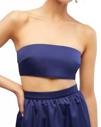 WeWoreWhat Bandeau Strapless Top In Navy